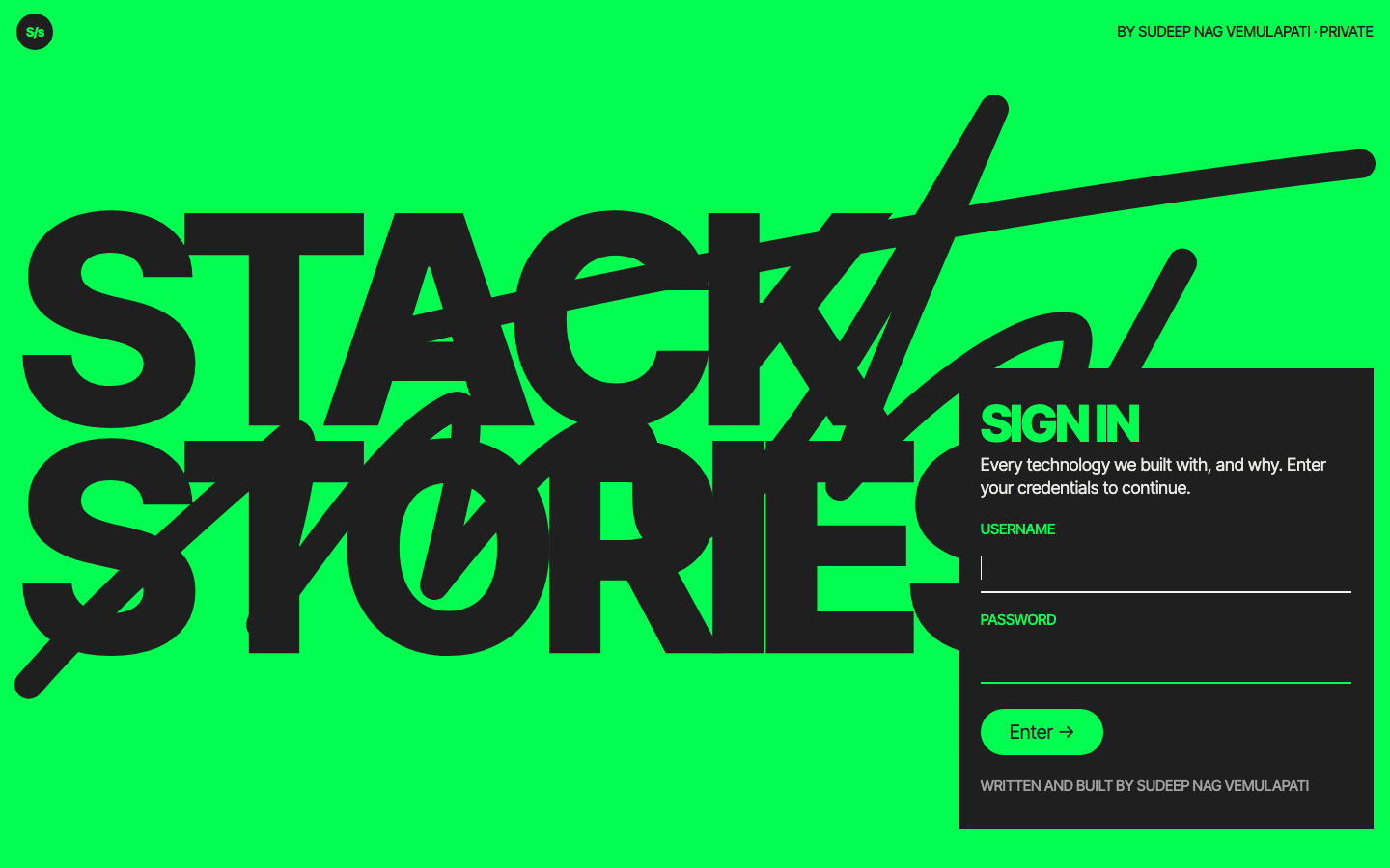 Stack Stories sign-in screen