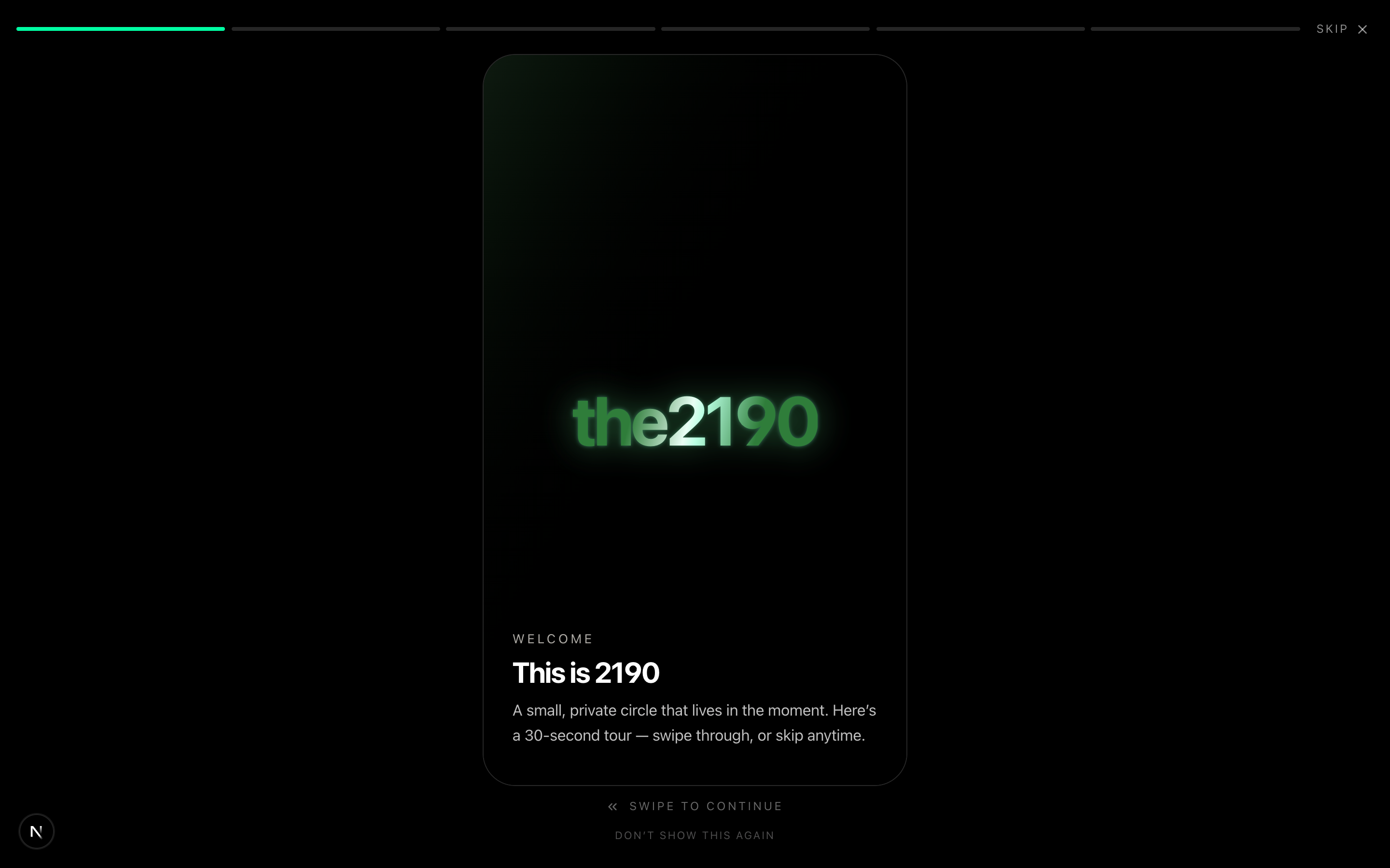 2190 onboarding welcome tour