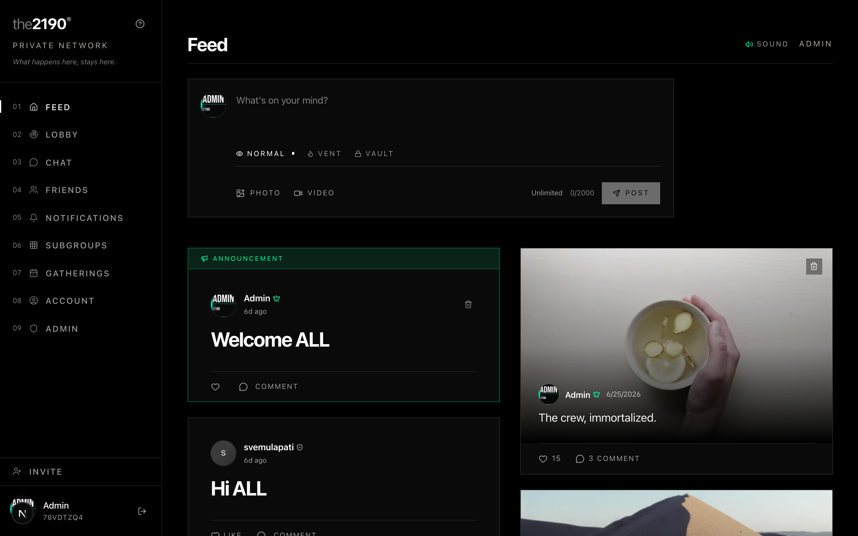 2190 — The feed — posts auto-expire after 30 days