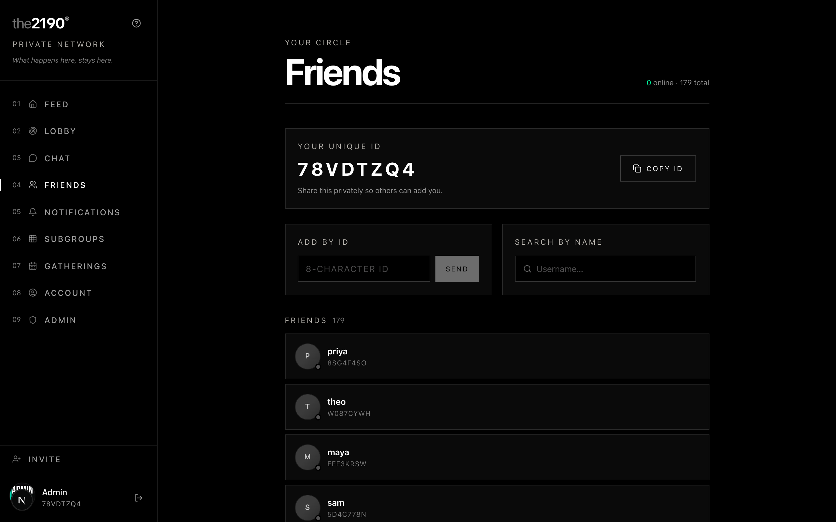 2190 — Friends & connections across the network